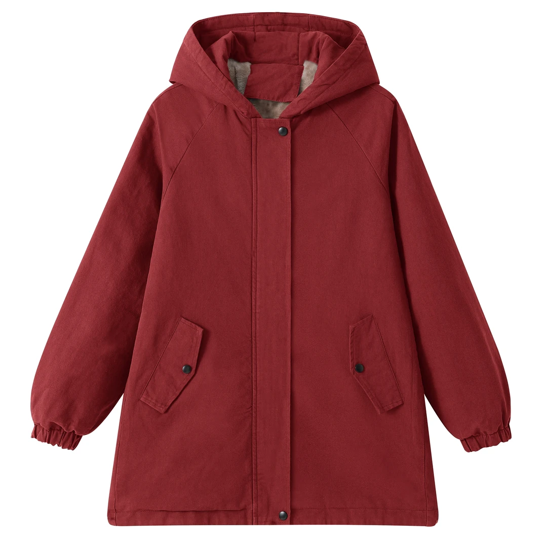 2023冬季新款派克服加厚加绒风衣女中长款休闲厚外套宽松秋冬风衣