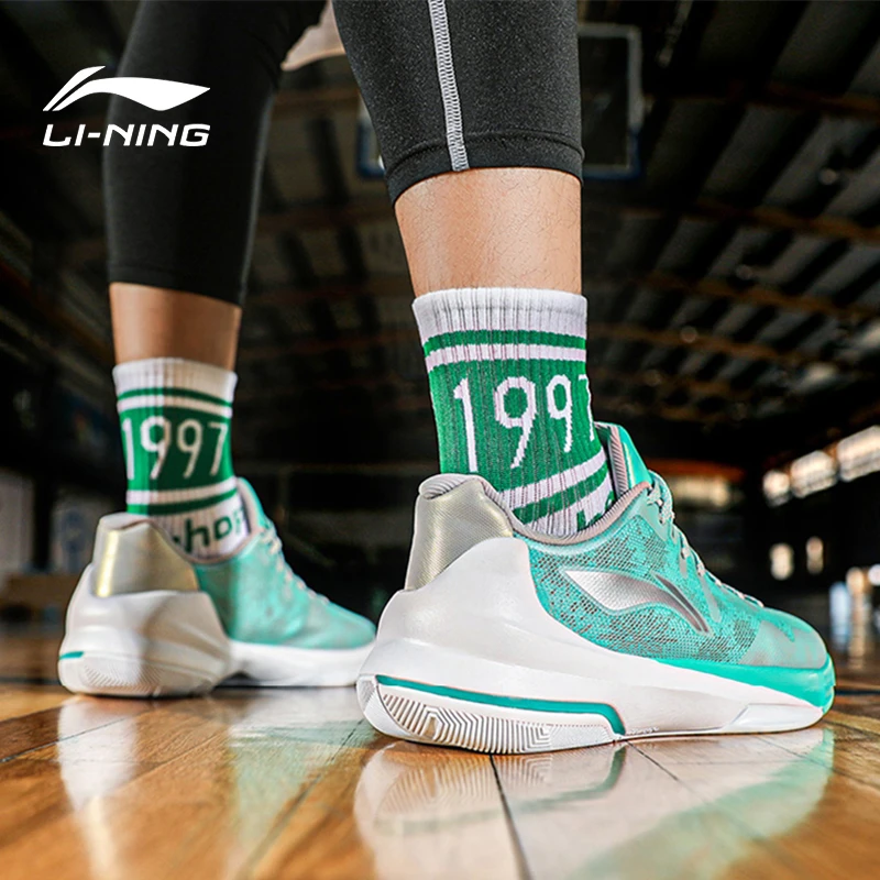 LI-NING/李宁李宁篮球鞋男鞋新款闪击3薄荷减震耐磨球鞋男运动鞋