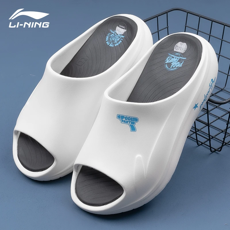 李宁男士软底拖鞋夏季新款休闲时尚个性情侣潮流室外沙滩厚底凉鞋
