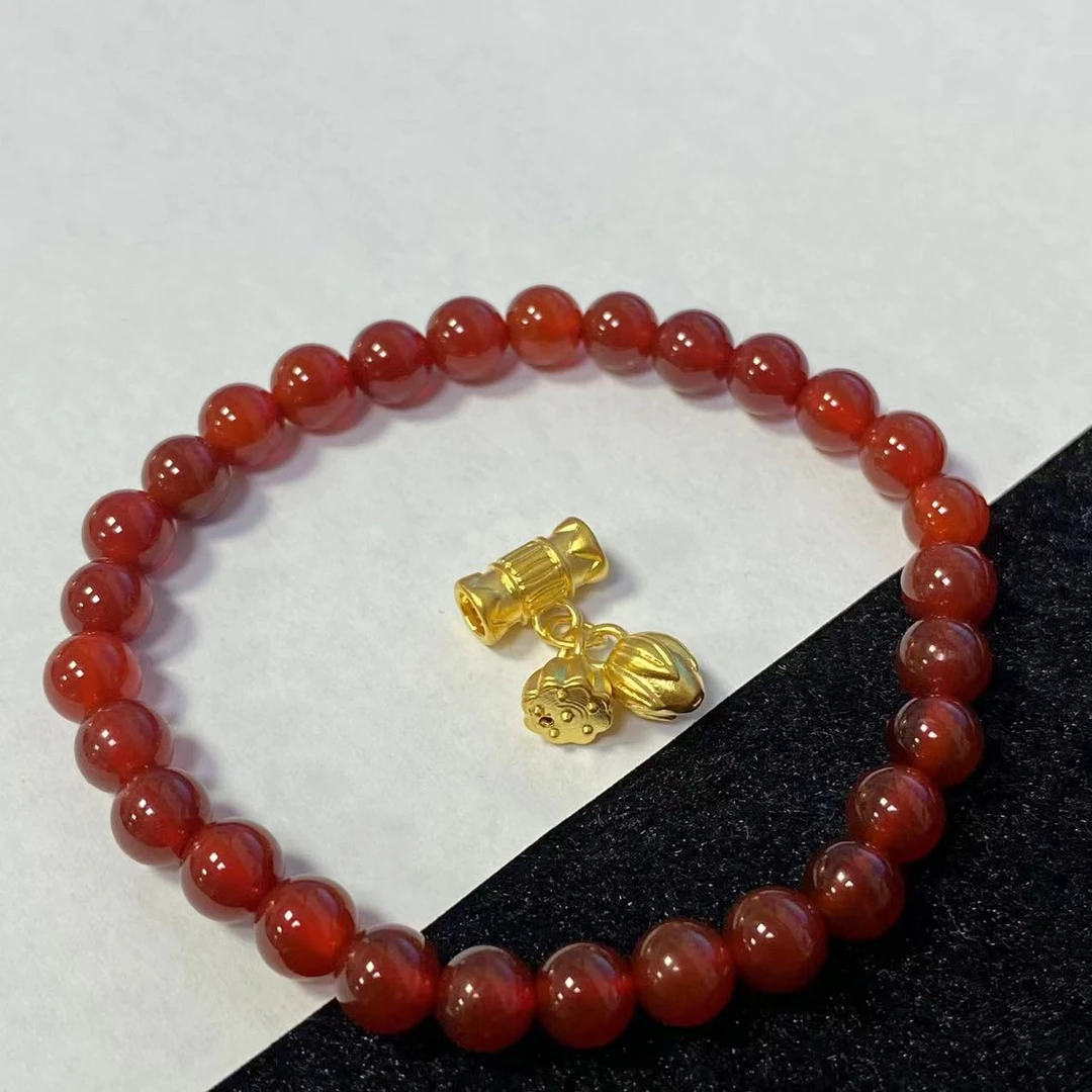 足金999通孔两世欢手串百搭精致款@@A250