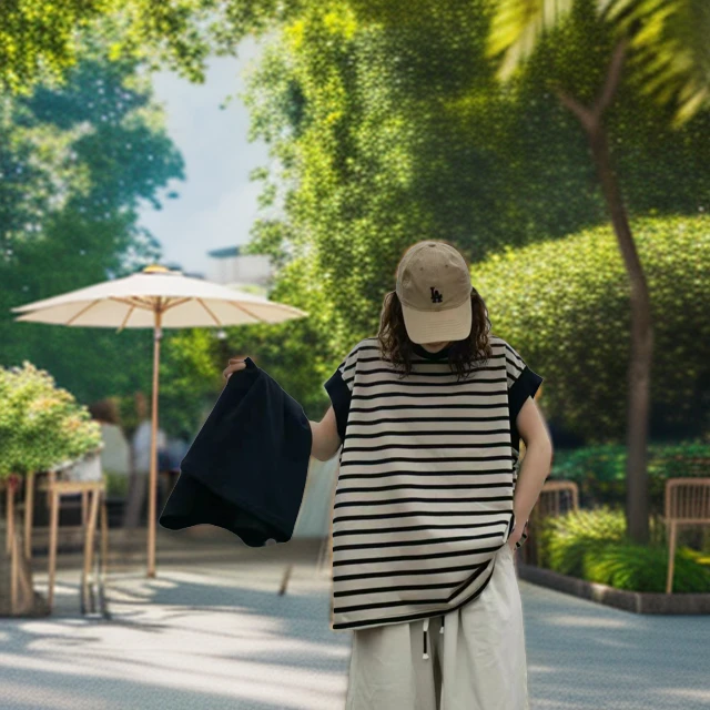 日系简约宽松小飞袖T恤时尚休闲百搭夏季韩版ins8836圆领运动