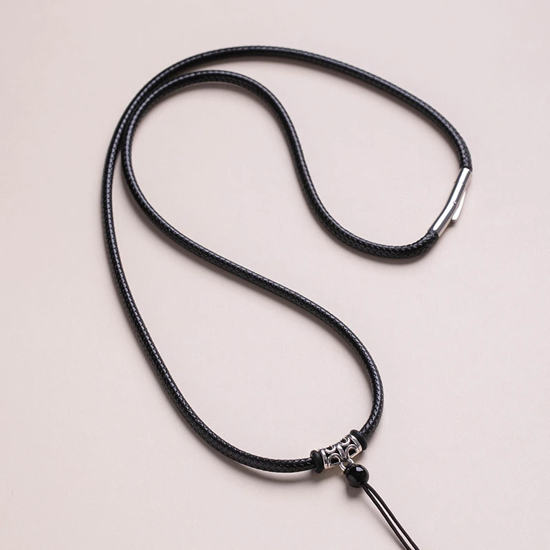 不锈钢吊坠 高档皮蜡绳吊坠挂绳项链绳挂坠绳子挂绳情侣款锁骨绳