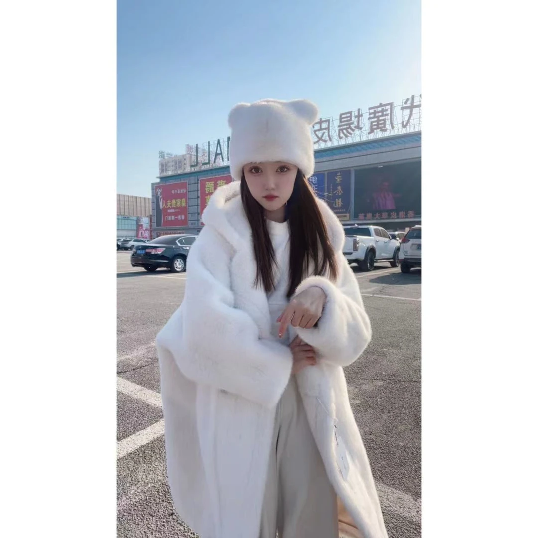 2024温柔千金冬季加厚中长款时尚毛毛大衣