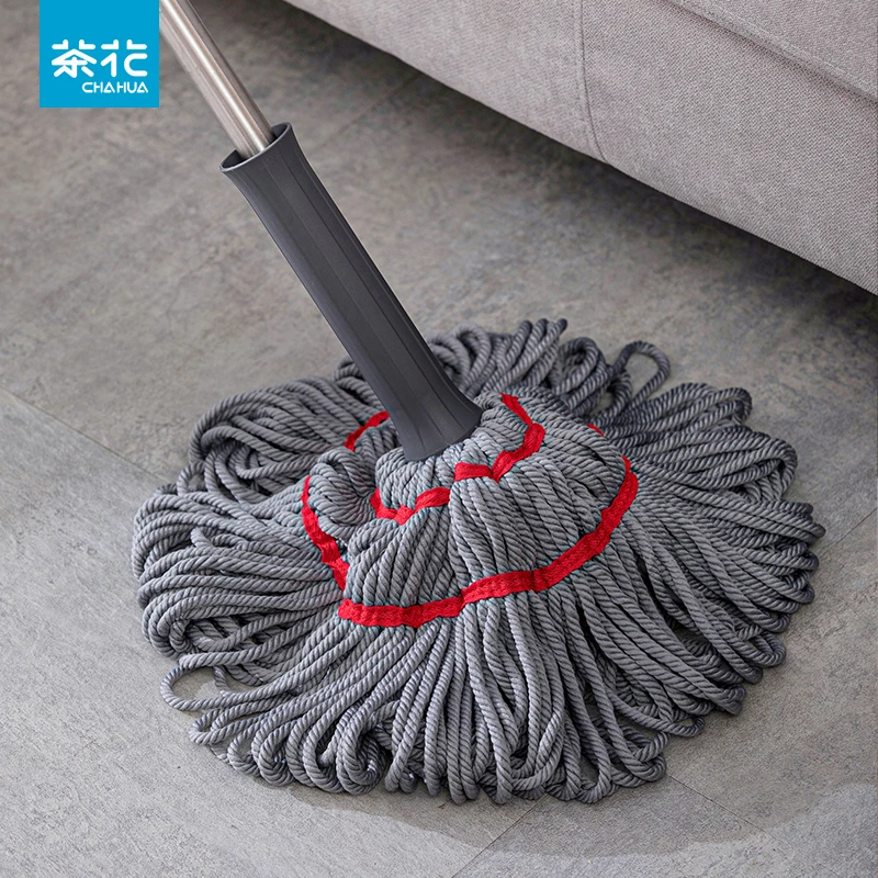 茶花拖把家用懒人免手洗自拧水旋转式干湿两用挤水地拖加大拖头
