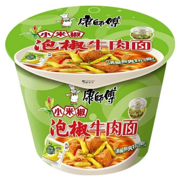 康师傅 泡椒牛肉面 112g/桶