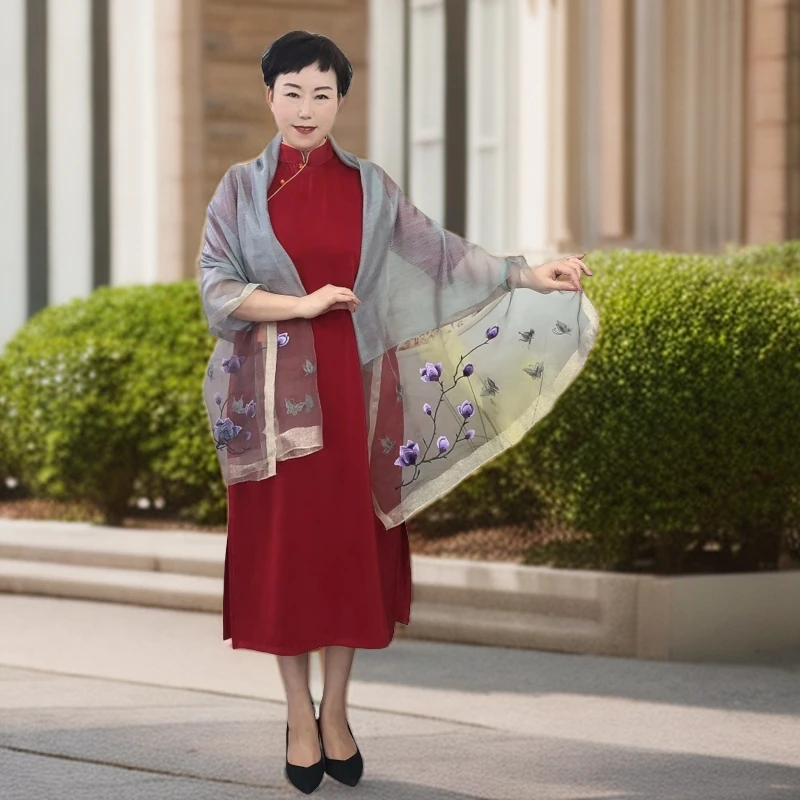 【玉兰花开】民族风披肩古装长款飘逸中式婚礼喜庆端庄大气日常