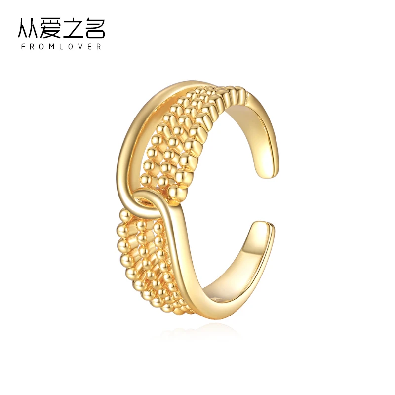 FROMLOVER/从爱之名 铜合金戒指 双鱼开口戒指轻奢复古以爱之名