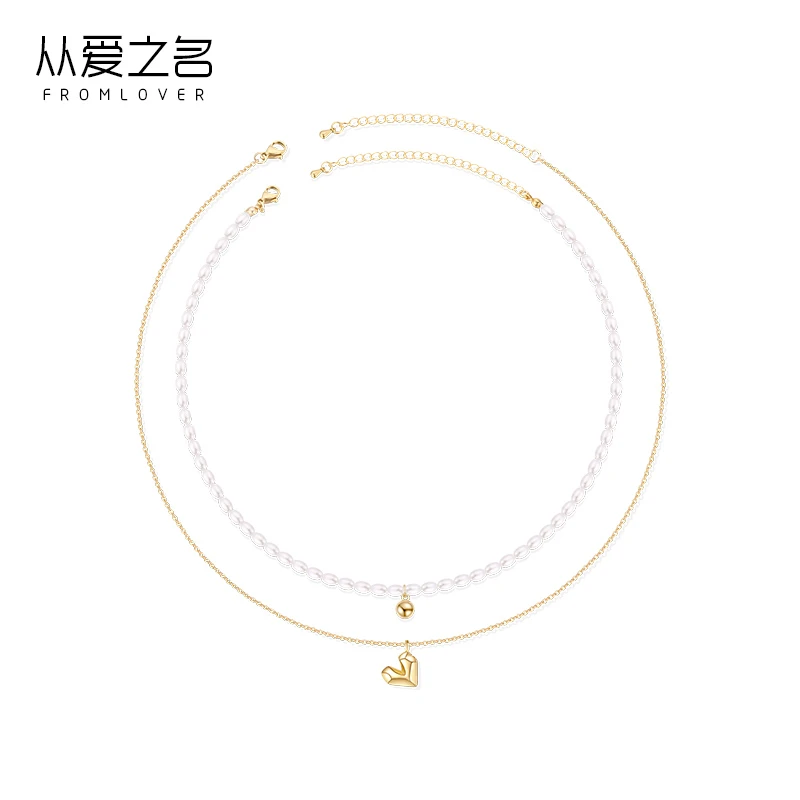 FROMLOVER/从爱之名 合金项链 几何桃心项链 气质轻奢时尚小众