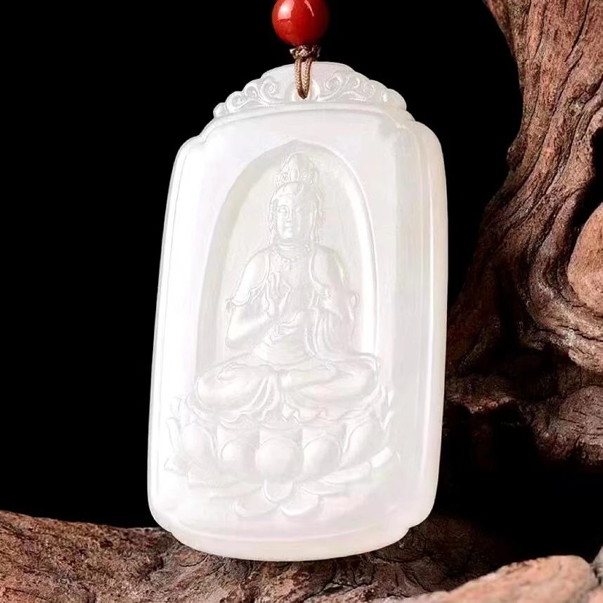 新疆和田玉观音牌