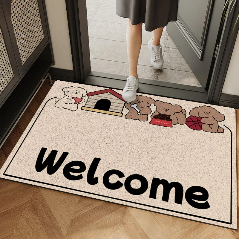 加厚进门垫门口卡通丝圈玄关耐脏脚垫入户地垫地毯防滑线圈免洗