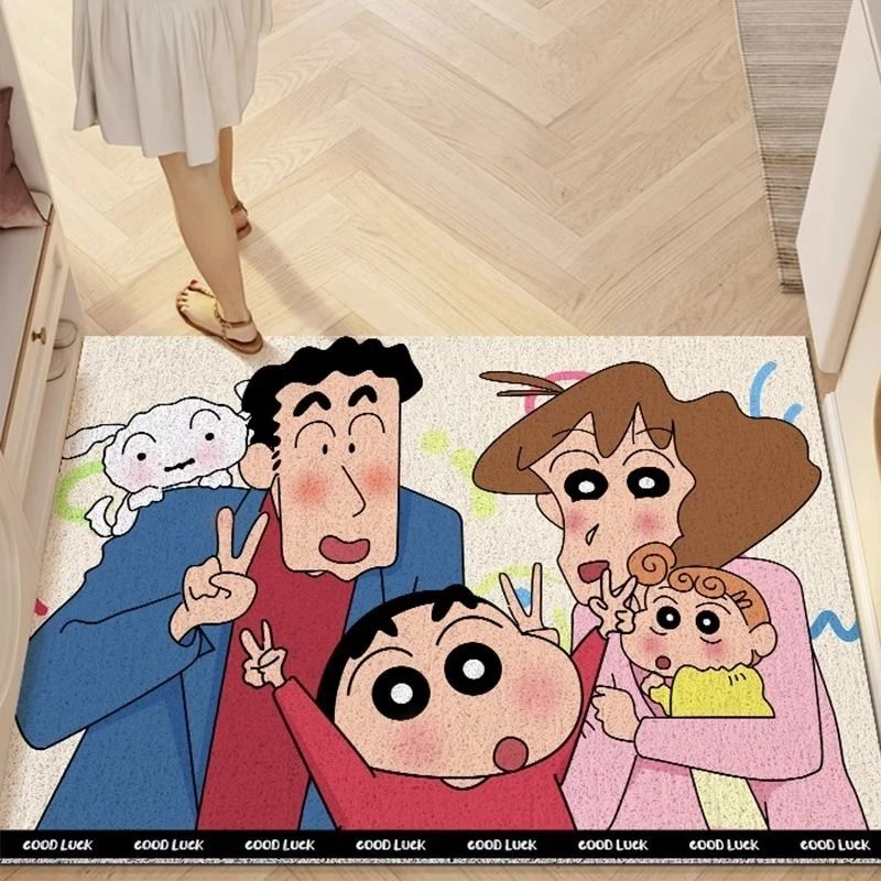 门口地垫卡通丝圈玄关耐脏脚垫卡门线圈可爱熊猫地毯柯基