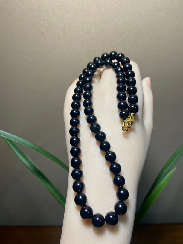 精美和田玉青海黑青妈妈链