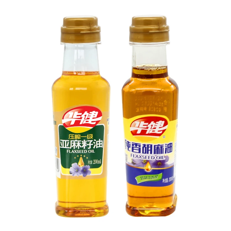 华健纯香胡麻油200ml+压榨一级亚麻籽油200ml