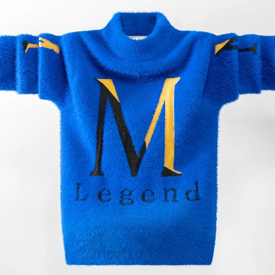 巴拉拉巴男童水貂绒毛衣保暖秋冬男孩加厚加绒针织打底衫中大童时