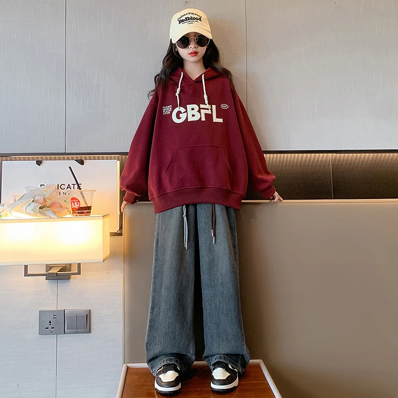 女童秋装运动套装秋款2023新款中大童女孩洋气儿童装宽松时髦衣服