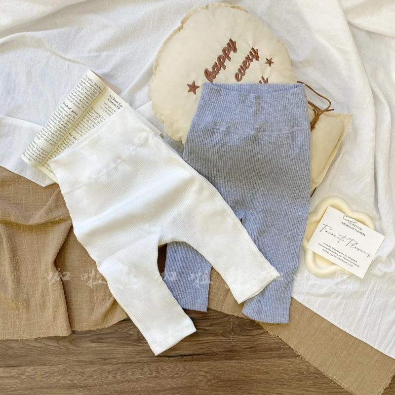 春秋款外穿打底裤宝宝长裤纯色宽松PP打底裤高腰护肚韩版PP裤