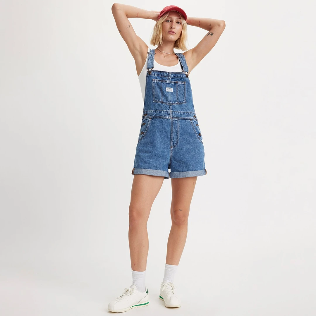 【商场同款】Levi's李维斯夏季女士减龄潮牛仔背带短裤52333-0046