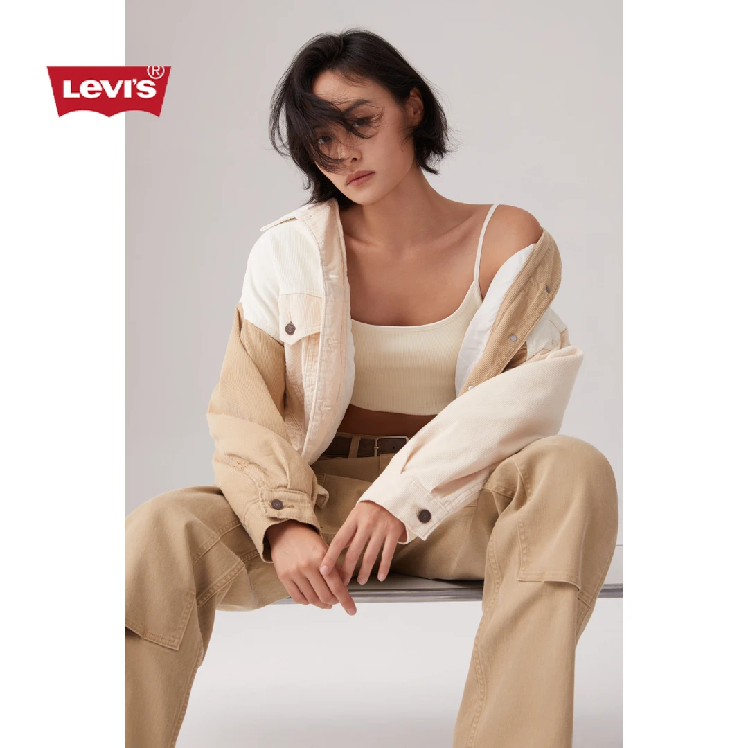 Levi's李维斯秋季女士宽松时尚质感灯芯绒棉服夹克外套A9444-0000