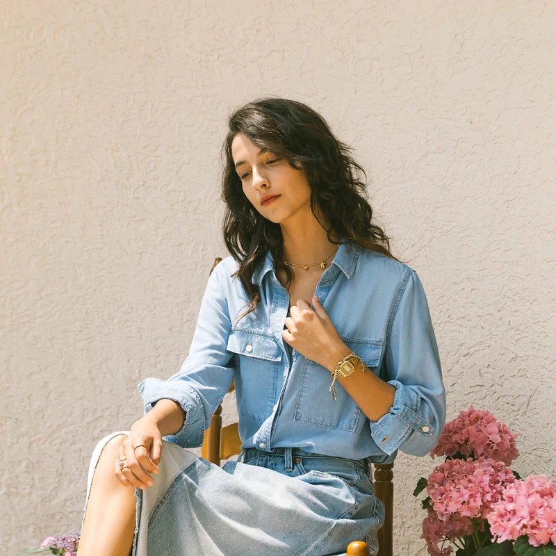 LEVI'S®李维斯秋季女士美式复古牛仔时尚休闲百搭衬衣长袖衬衫