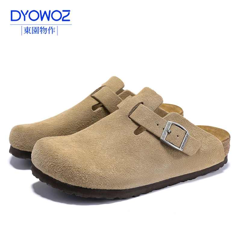 東园物作软木勃肯鞋包头半拖复古秋季时尚冬季外穿拖鞋百搭男女鞋