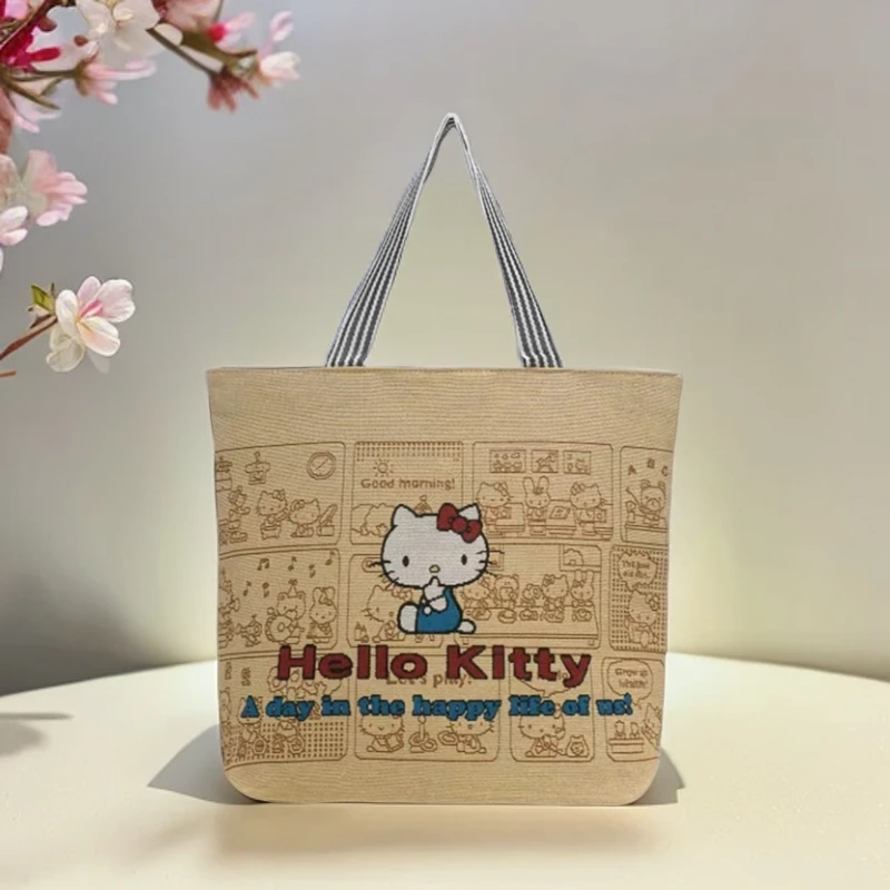 猫咪帆布包女单肩包电脑包文艺森系韩版帆布袋大容量挂包手提袋