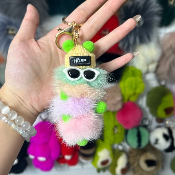 水貂毛毛毛虫小挂件