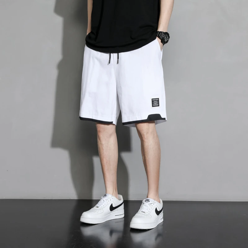 男款夏季纯棉运动休闲宽松百搭潮流外穿直筒休闲裤 男士短裤薄款