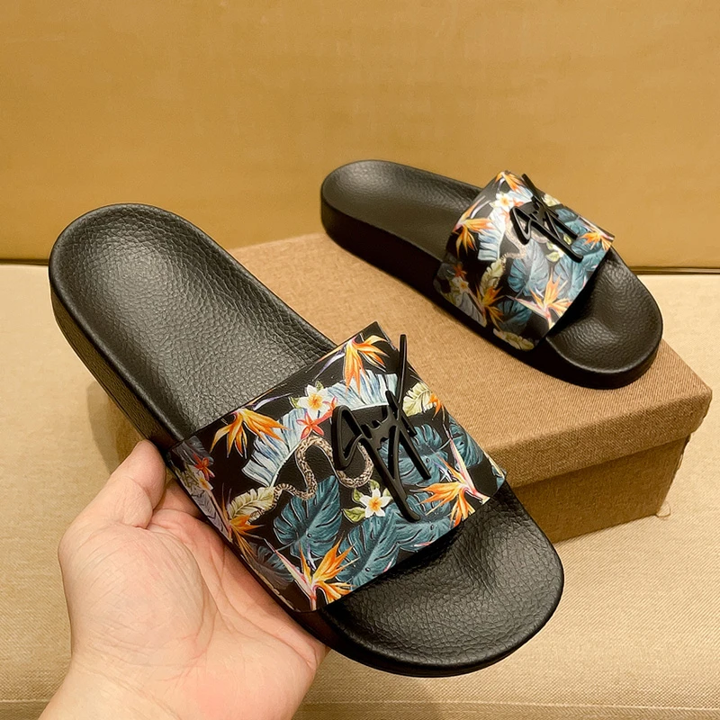 一字拖男鞋奢侈品真皮男士皮拖鞋夏季厚底时尚外穿凉拖鞋网红鞋子