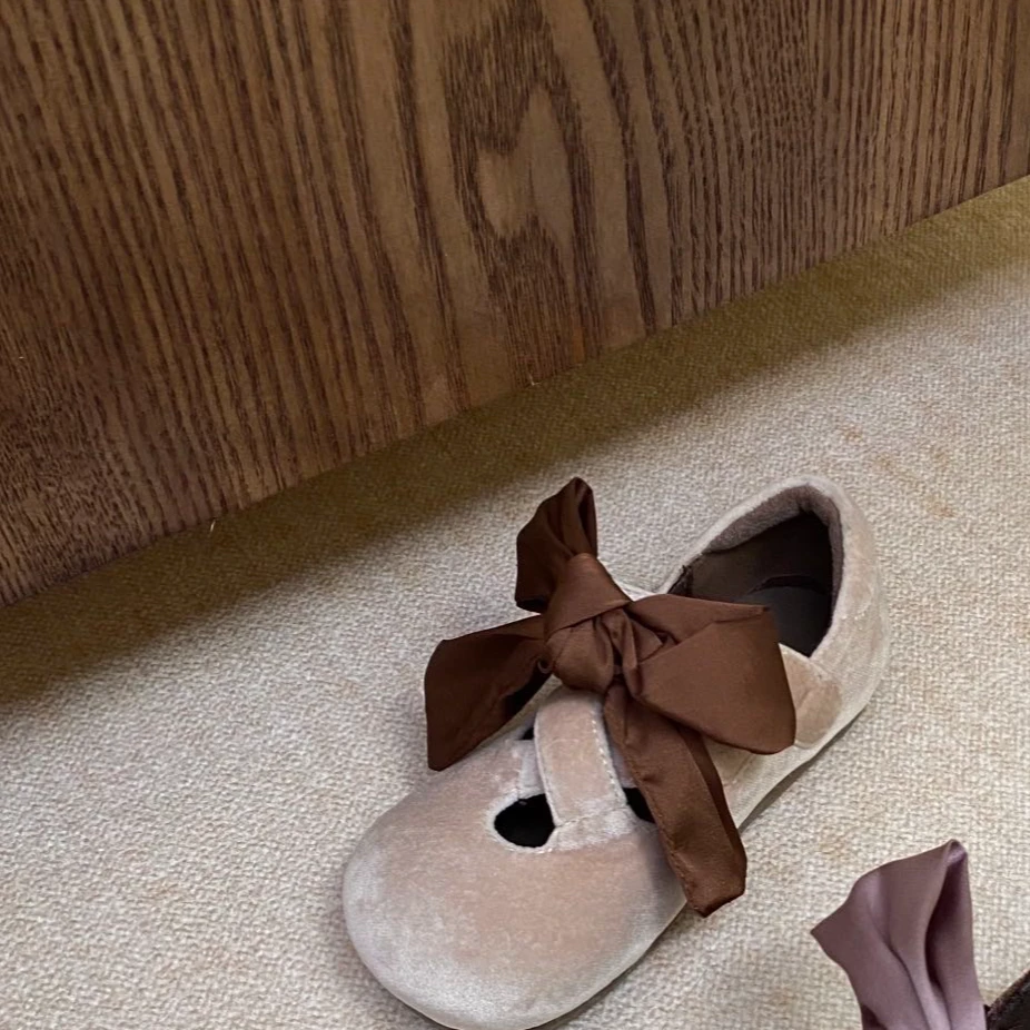 丝绒蝴蝶结4CGAS130时尚款女童单鞋洋气