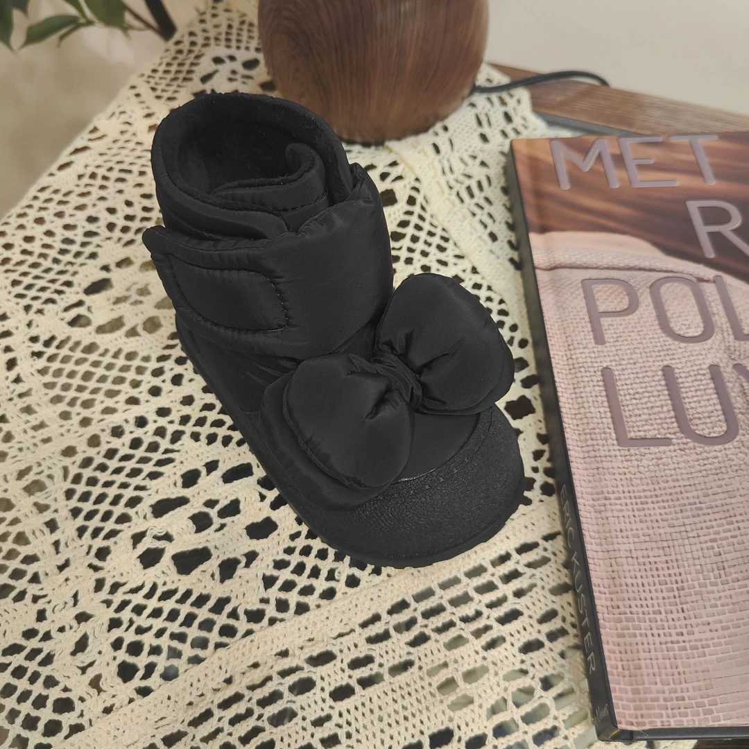 双层蝴蝶结小靴子2024新款儿童靴子软底童鞋3DGYL010