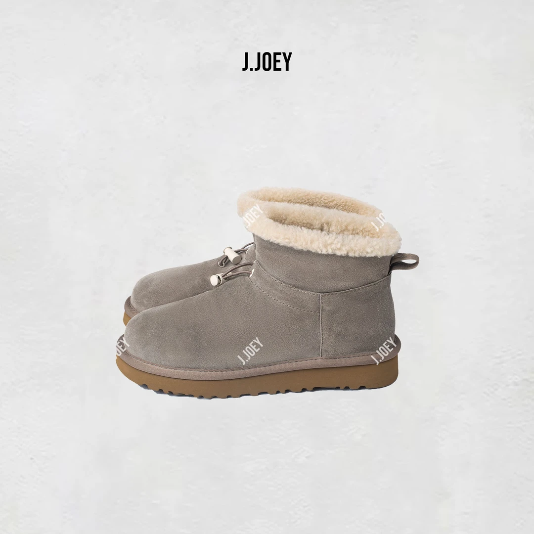 J.JOEY “小灰”冬季保暖时尚短筒百搭加绒加厚雪地靴0719