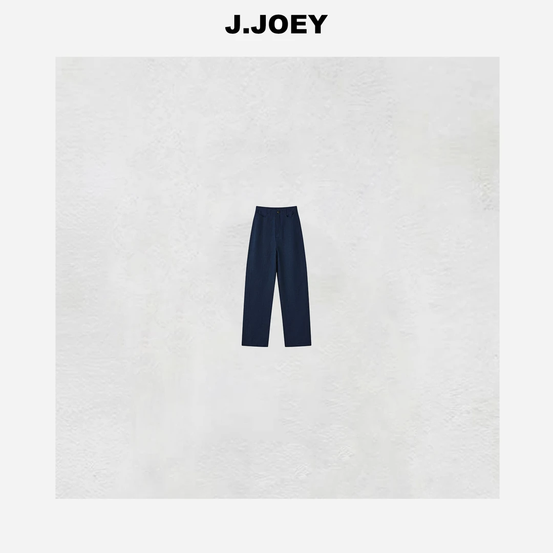J.JOEY “小蓝裤”百搭时尚简约宽松纯色休闲直筒裤0344