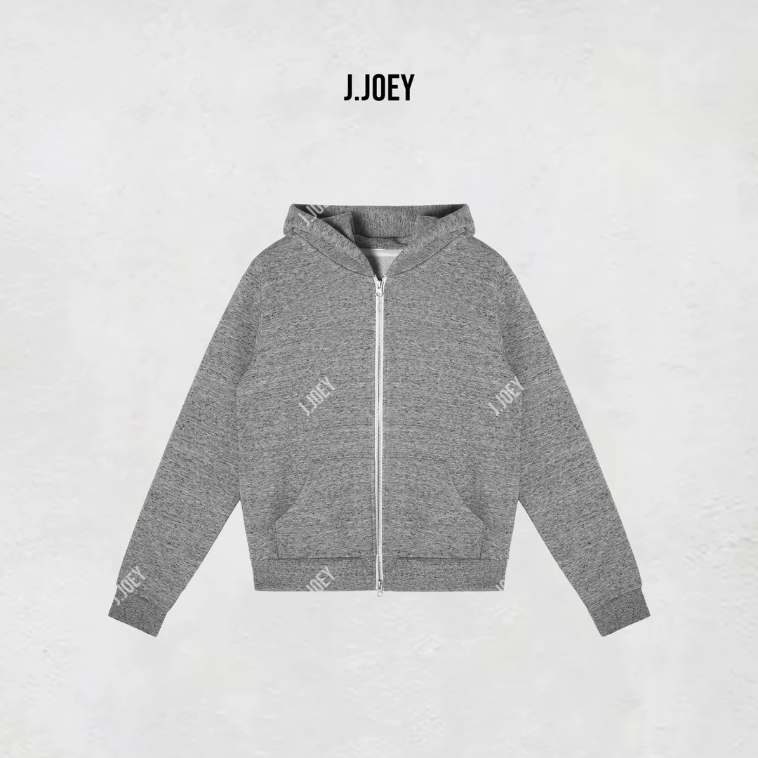 J.JOEY 秋冬季新款外套连帽卫衣拉链开衫花灰色卫衣外套0756