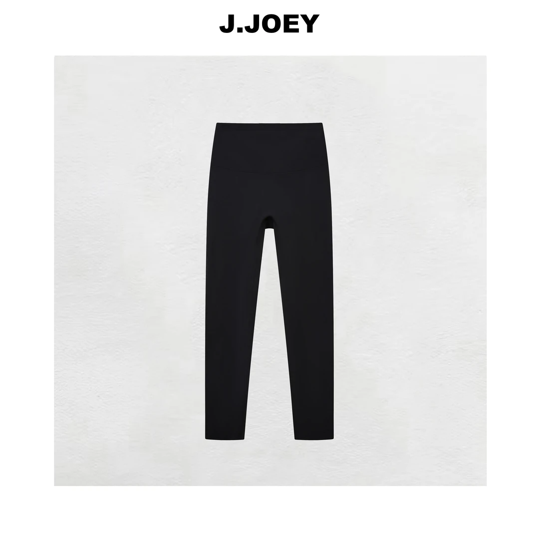 J.JOEY秋冬女装舒适无感磨绒运动健身黑色外穿瑜伽打底裤0031