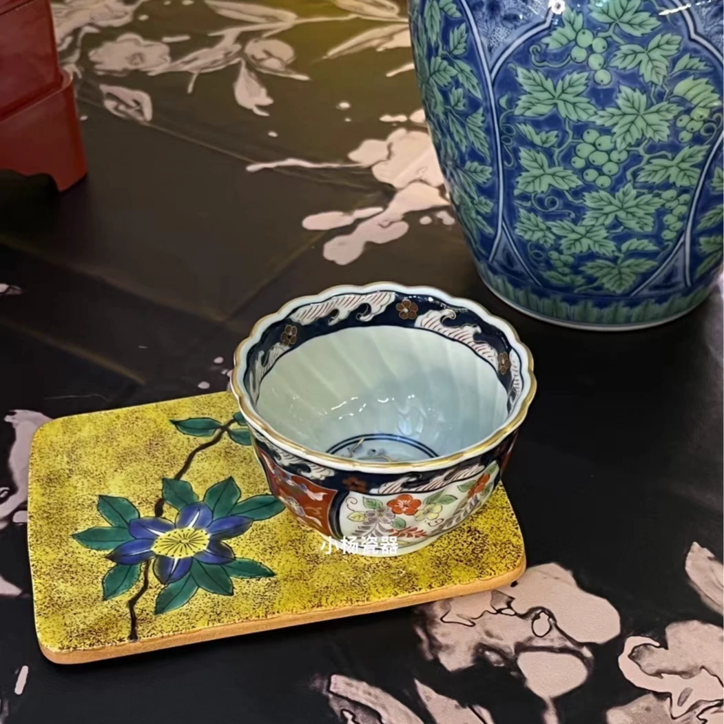 锅岛烧有田烧茶碗茶杯甜品碗