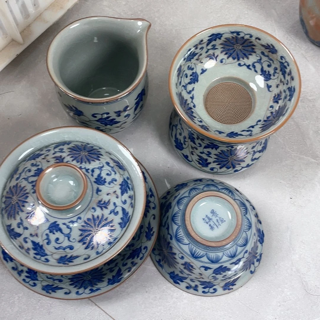 杯老陶泥千金缠枝莲四件套全品