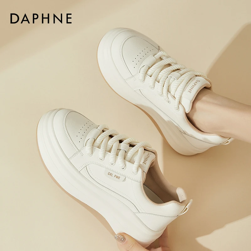 达芙妮厚底百搭小白鞋女2025新款夏季女士运动鞋时尚休闲爆款板鞋