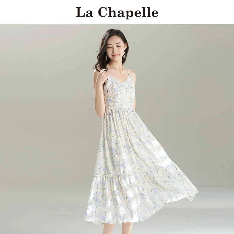 拉夏贝尔连衣裙气2024夏季区新款女装