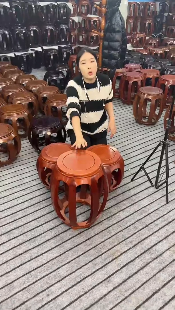 【闪购商品】花梨木类家具金花梨花梨色特大号鼓凳
