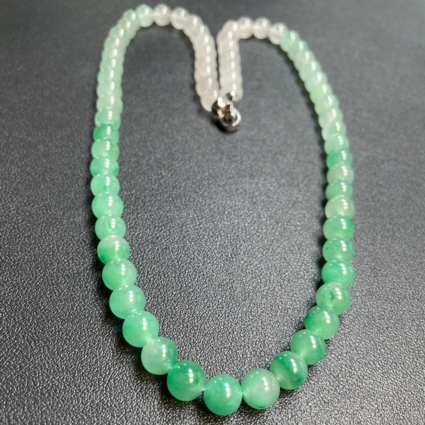 天然玉石非洲翠（独龙玉）渐变色项链卡9mm左右冰阳绿种水好时尚