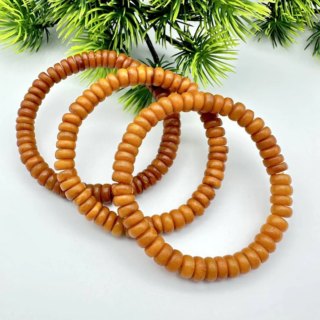 天然琥珀蜜蜡药片百搭简约款手串8-9mm（多样性其中发一）
