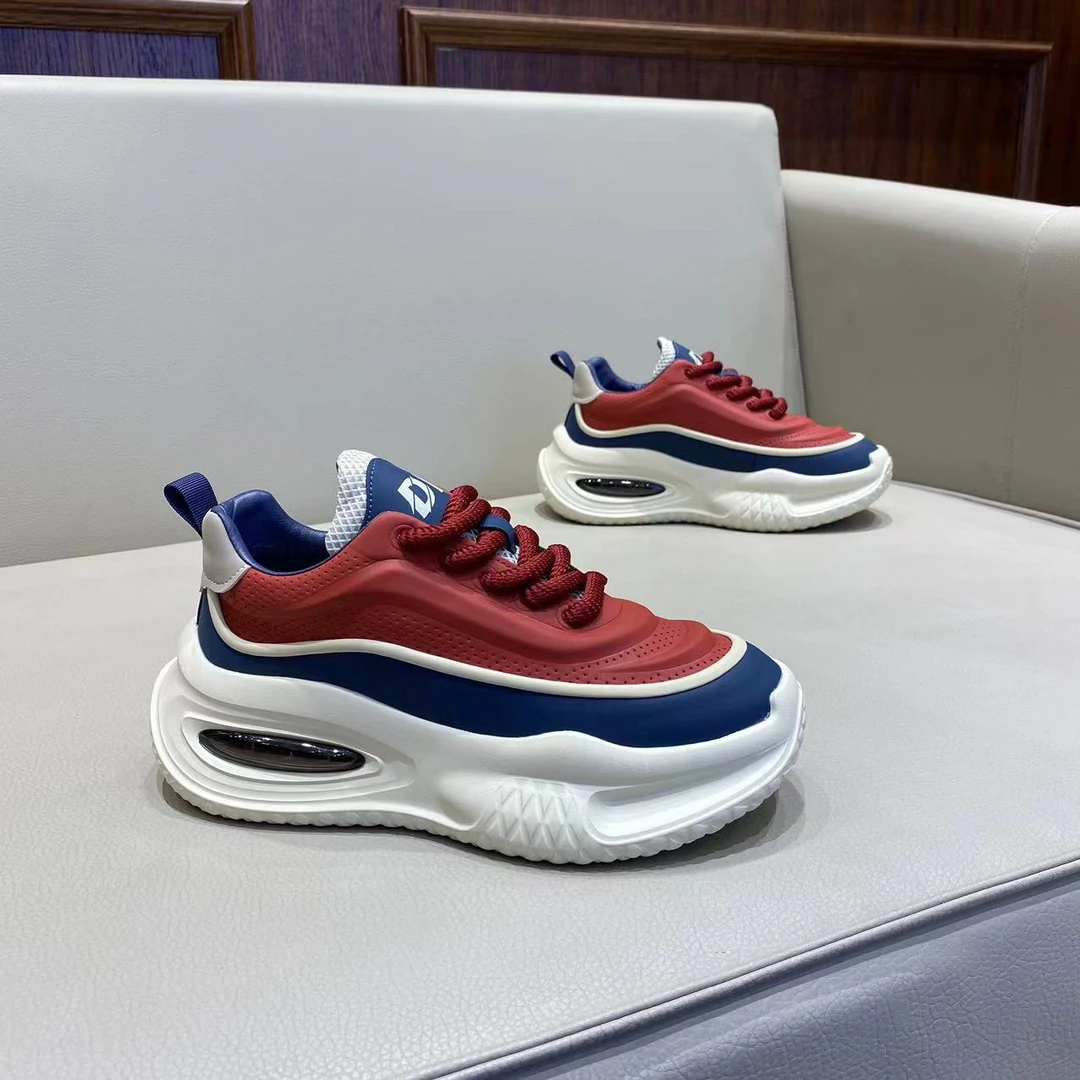 秋季新款2024时尚厚底拼色气垫透气ins运动休闲鞋潮流舒适百搭潮