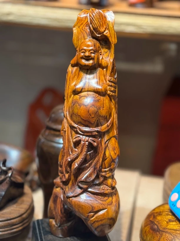 黄花梨开心弥勒摆件