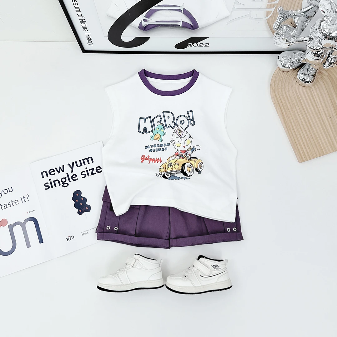 儿童背心夏季男童夏装无袖T恤2024新款潮 D-AY24748 悠悠童话童装