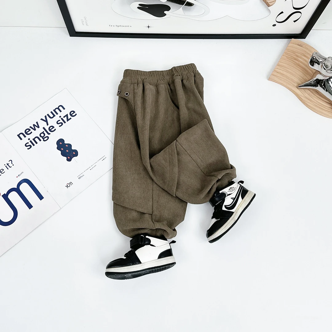 男童加绒裤子儿童休闲裤2024新款秋冬装 D-HS24196 悠悠童话童装