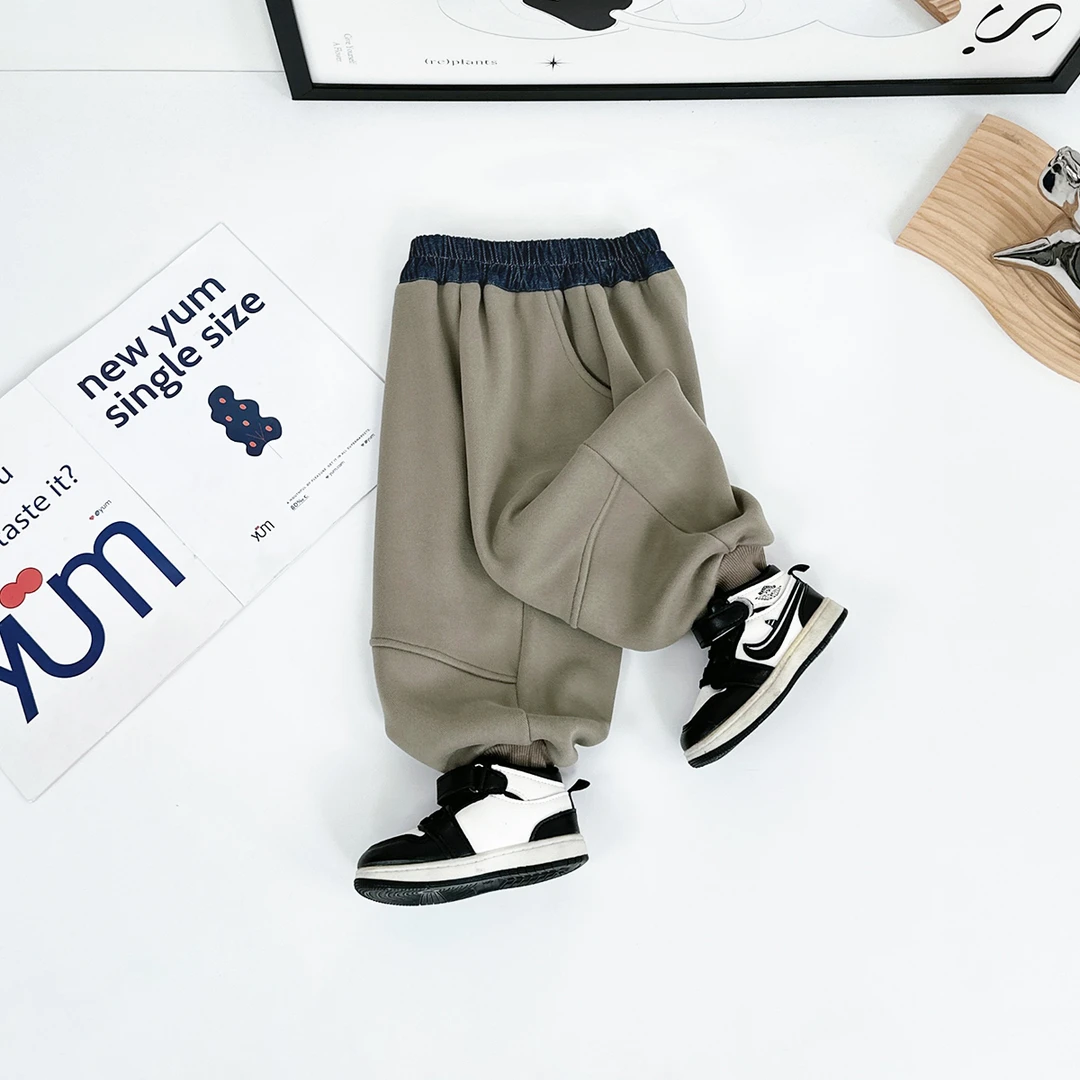 儿童加绒裤子男童运动裤2024新款秋冬装 D-HS24179 悠悠童话童装