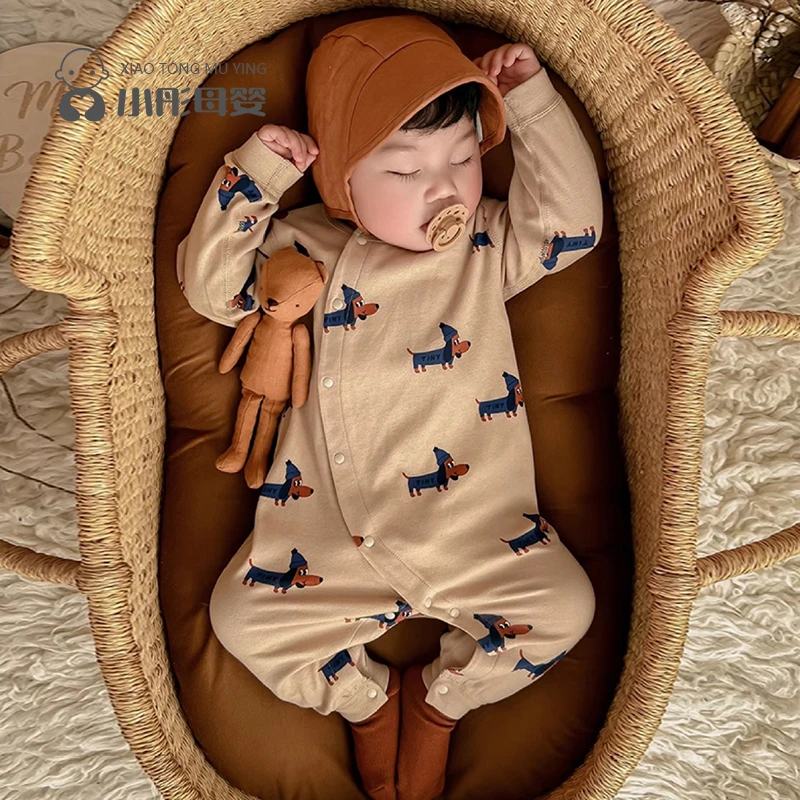 婴幼儿衣服秋季ins婴儿连体衣长袖纯棉睡衣宝宝春秋款A类薄款哈衣