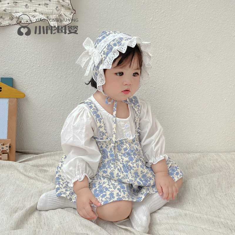 初生婴儿衣服秋装包屁衣套装百日衣女宝宝小碎花哈衣周岁纯棉a类