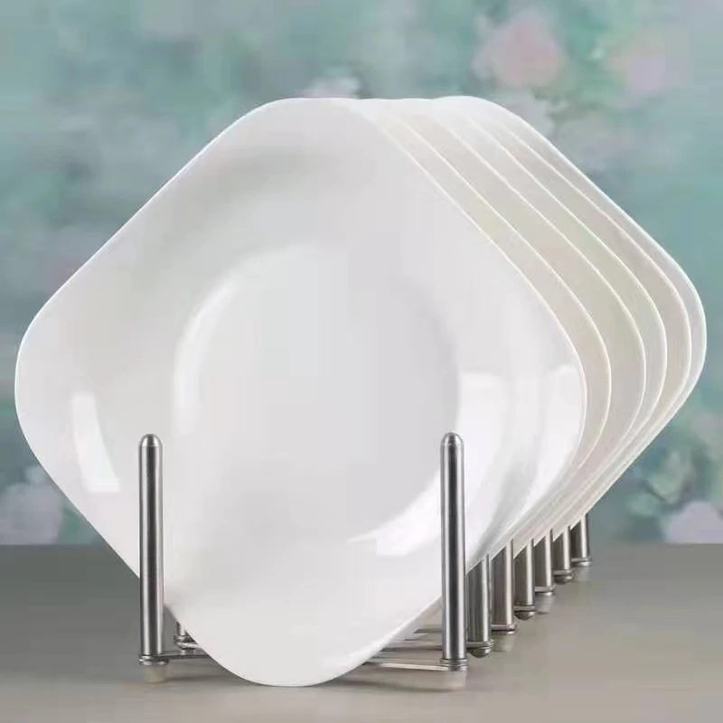 简约纯白新骨瓷8.5方盘8个装