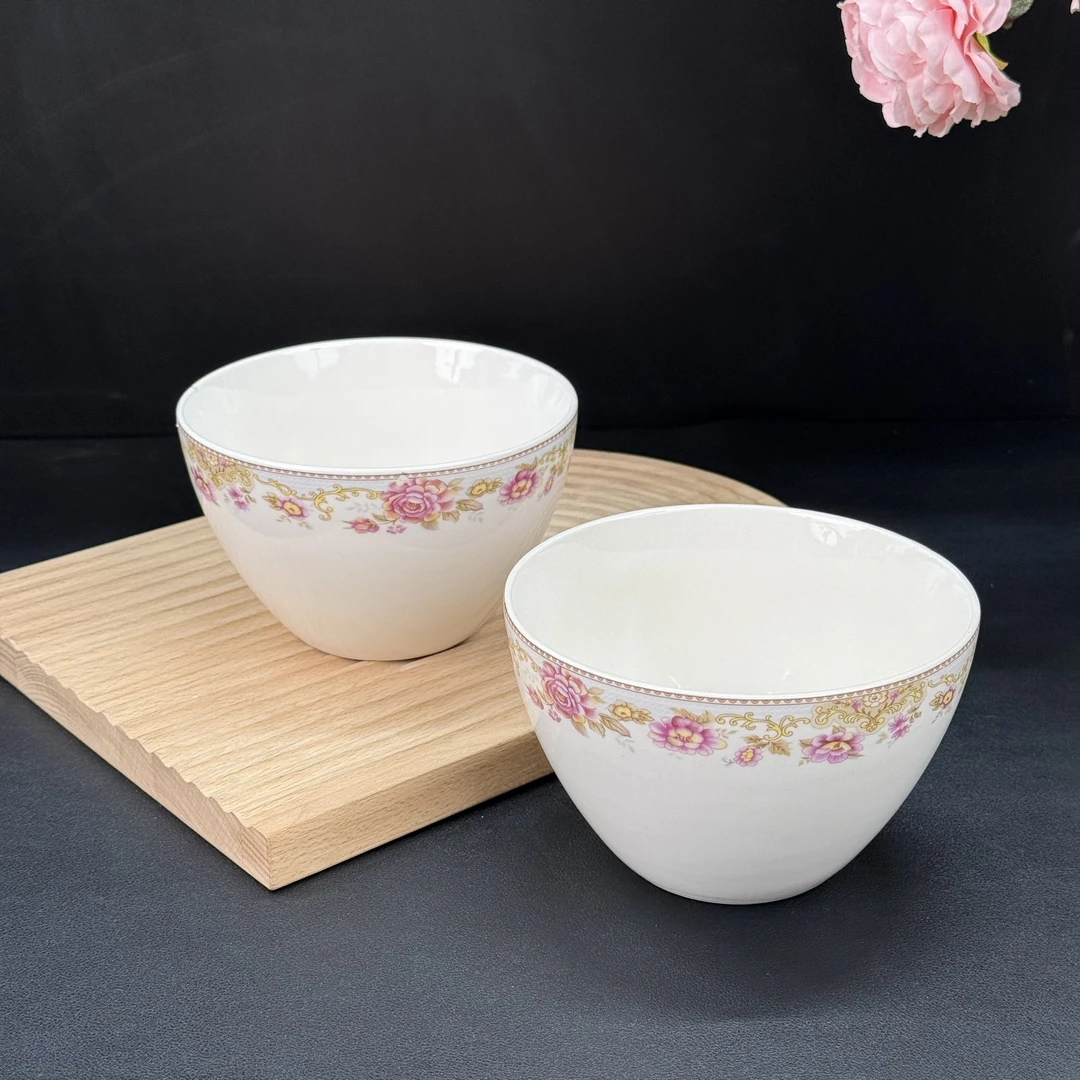 【花色随机】5英寸小红花深面碗6只装